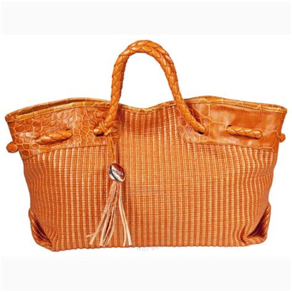 Furla Large Woven & Leather Tote